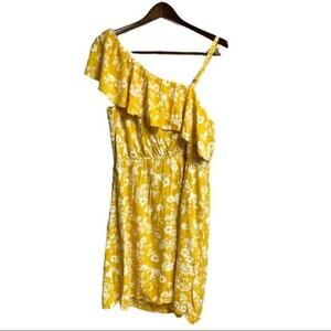 Old Navy Yellow Ruffle Floral Women's Off Shoulder Lined Dress Plus Size‎ 1X